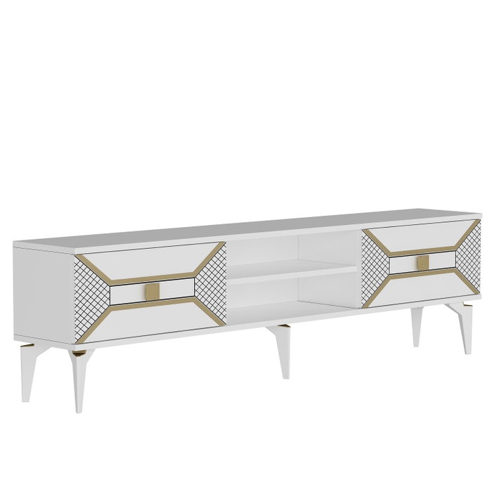 Hanah Home Soporte para TV Yumedi Blanco y Dorado Hanah Home Soporte para TV Yumedi Blanco y Dorado